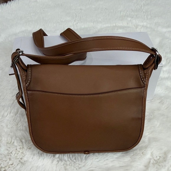 COACH Butterfly Embellished Brown Leather Crossbody Bag - Picture 6 of 17